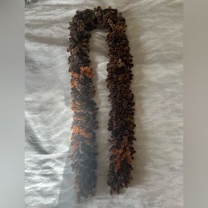 Vintage Chunky Brown and Orange Scarf